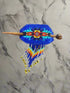 Native Oval Seed Bead Fringe Barrette Hair Stick