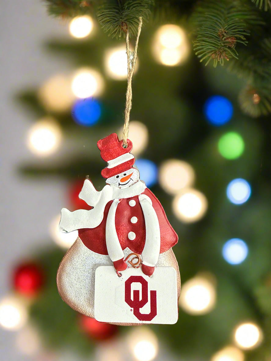 University of Oklahoma Snowman Ornament