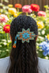 Native Beaded Fringe Barrette w/ Hair Stick