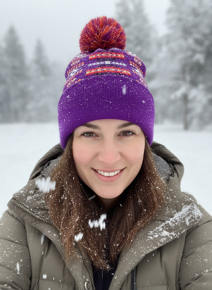 Winter Beanie with Pom Poms