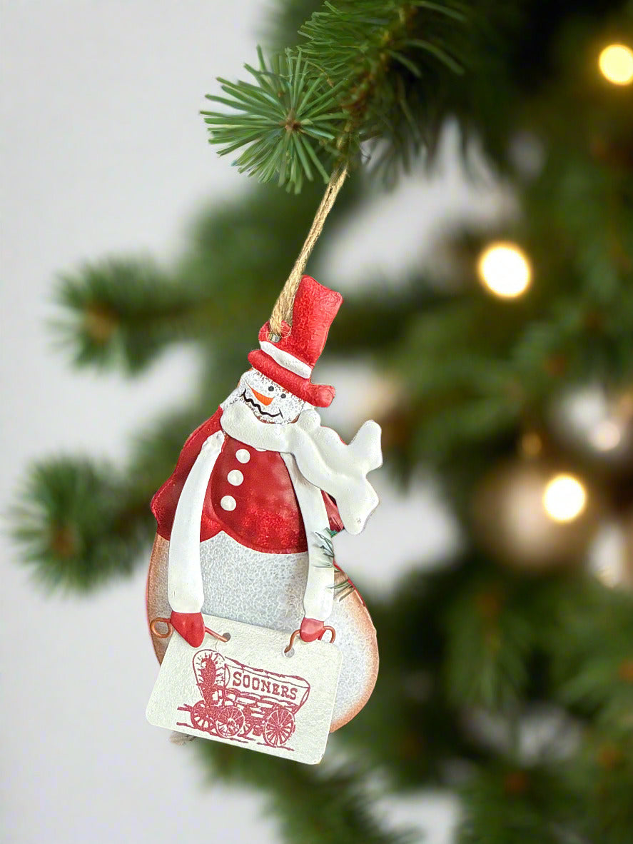 University of Oklahoma Snowman Ornament