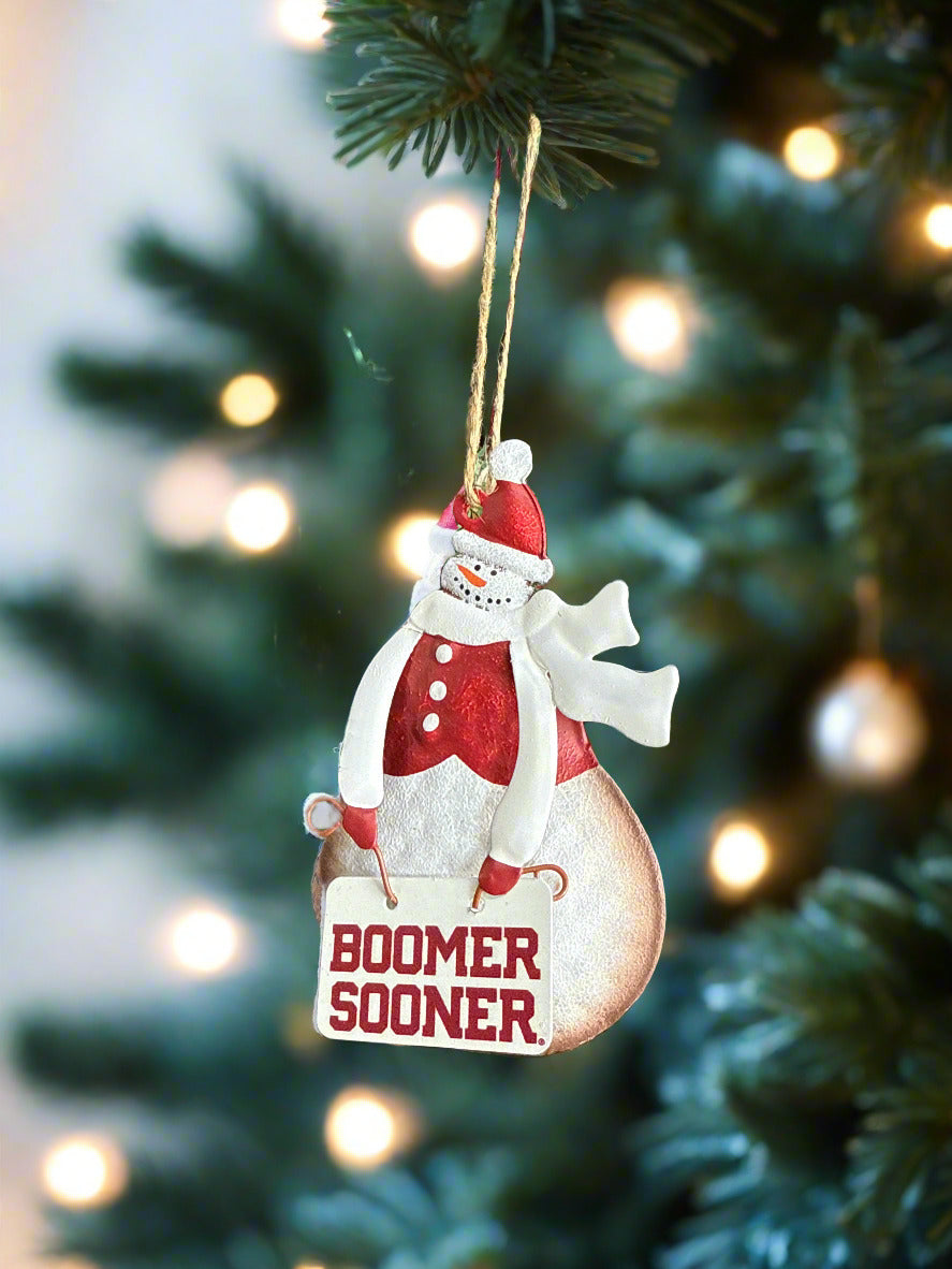 University of Oklahoma Snowman Ornament