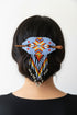 Native Oval Seed Bead Fringe Barrette Hair Stick